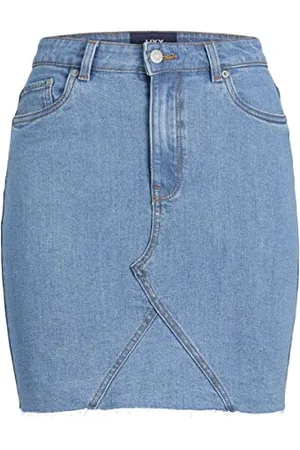 JJXX Jxhazel - Gonna Corta HW RH AKM Ln, Denim Blu Chiaro/Dettaglio: akm3, X - Small Donna