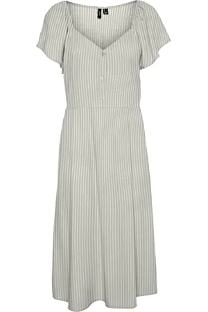 VERO MODA Vmmymilo SS Calf Dress Wvn Ga Vestito, , L Donna