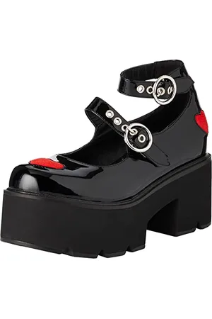 Lamoda Rosey Love, Mary Jane Donna, Nero Vernice Rosso, 35.5 EU
