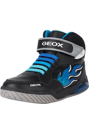 Geox J Inek Boy, Scarpe da ginnastica Bambini e ragazzi, Nero (Black/Lt Blue), 37 EU