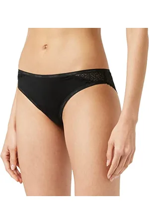 Calvin Klein Slip Brasiliana Donna con Pizzo, (Black), L