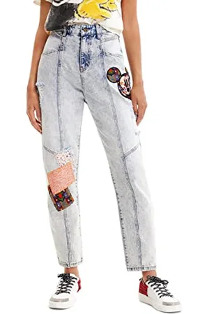 Desigual Pant_Patch M, 5053 Denim Medium Wash Pantaloni Casual, , XS da Donna