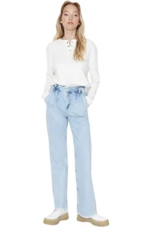 Trendyol Twoaw23je00206/Açık Mavi Jeans, , 64 Donna