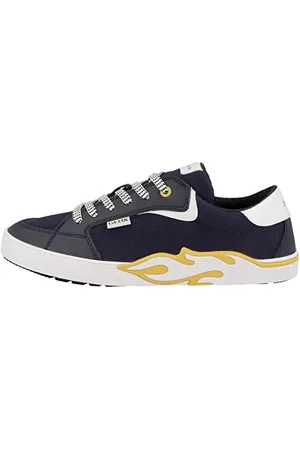 Geox J Alphabeet Boy, Scarpe da Ginnastica, Navy/Yellow, 35 EU Stretta