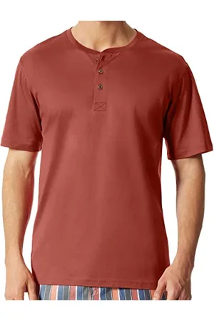 Schiesser T-Shirt Knopfleiste Parte Superiore del Pigiama, , 54 Uomo
