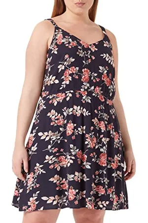 ONLY Onlkarmen S/L Short Dress Wvn Noos Vestito, Night Sky/AOP: Fiori Rosa, 50 Donna