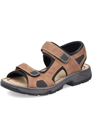 Rieker Uomo Sandali 26156, Uomini Sandali,Scarpa Estiva,Sandalo Estivo,Comodo,Piatto,Marrone (Braun Kombi / 25),41 EU / 7.5 UK