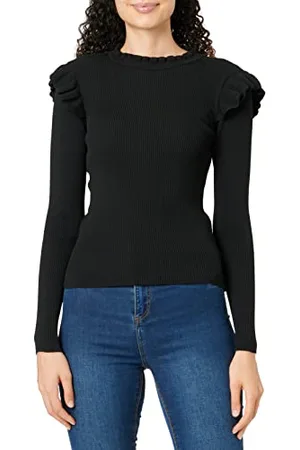 ONLY Onlsia Sally Ruffle LS-Pullover Knt Noos Maglione, , S Donna