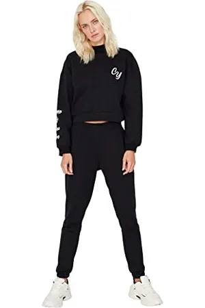 Trendyol Tuta da Donna in Maglia Tinta Unita Completo Coordinato, , XL (Pacco da 2)