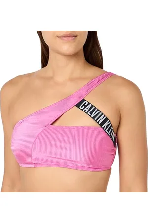 Calvin Klein Top Bikini Donna One Shoulder Bralette senza Ferretto, (Bold Pink), XL