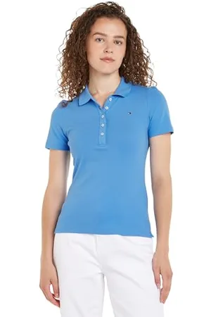 Tommy Hilfiger 1985 Slim Pique Polo SS WW0WW37823, Donna, (Blue Spell), 3XL