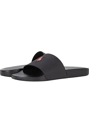 Ralph Lauren Ciabatte Polo da uomo, Nero/rosso, 44.5 EU