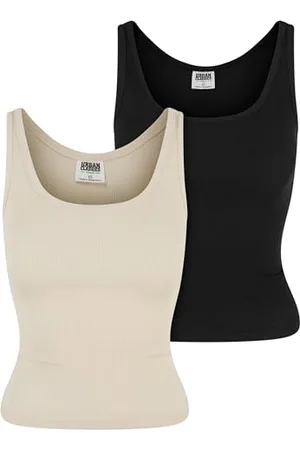 Urban classics Tb6870a-ladies Organic Basic Rib Top 2-Pack Canottiera, , S Donna