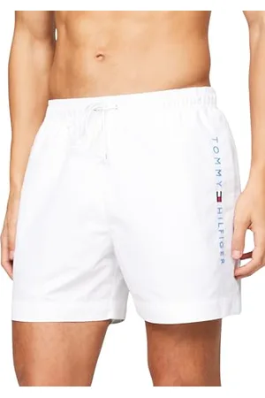 Tommy Hilfiger Pantaloncino da Bagno Uomo Medium Drawstring Lunghezza Media, (Th Optic White), M