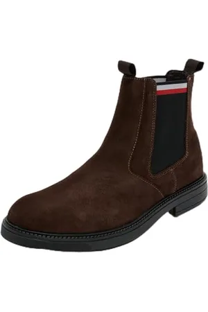 Tommy Hilfiger Uomo Stivaletti Chelsea in Pelle Scamosciata, Marrone (Cocoa), 40