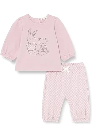 Benetton Comp(maglia+pant) 3xduak00b, Pantaloni Bimbo 0-24, Rosa 60L, 56