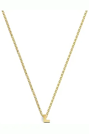 SINGULARU Collana Personalizzata Single Letter. Pendente in Argento Sterling 925 con Finitura Placcata 18Kt. Catena Taglia Unica. Gioielli da Donna. Lettera L