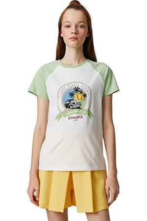 Koton Maglietta a Maniche Lunghe con Scollo Rotondo T-Shirt, (001), S Donna
