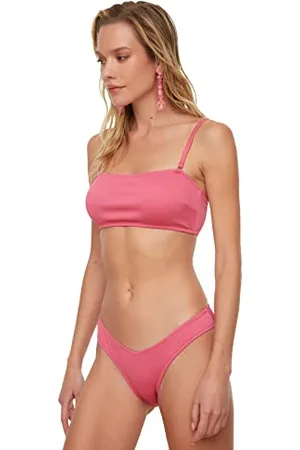 Trendyol Bikini Strutturato con Scollo a V Slip, , 0 Donna