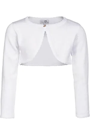 happy girls Basic Bolero - Cardigan Raggazze, (White 10), 104 cm