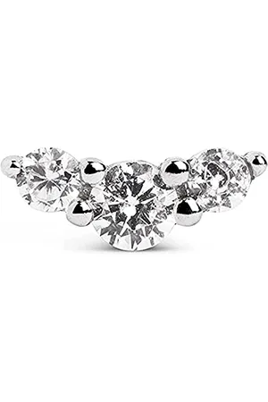 SINGULARU Orecchino Singolo Freesia Spark. Sterling 925 con Finitura in Rodio. Chiusura a Pressione. Gioielli per Donna