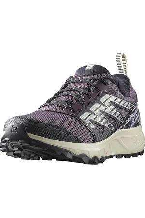 Salomon Wander Scarpe da Trail Running e Escursionismo da Donna, A prova di outdoor, Comfort e ammortizzazione, Tenuta del piede sicura, Moonscape/Black/Pastel Lilac, 38 EU
