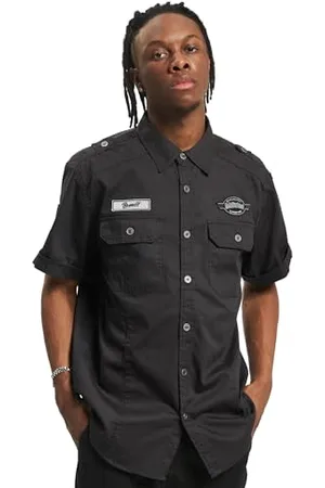 Brandit Luis Vintage Shirt Short Sleev, Uomo, Black, S