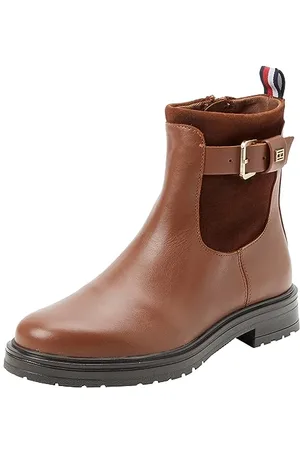Tommy Hilfiger THERMO MATERIAL MIX BELT BOOTIE FW0FW07477, Donna, Marrone (Natural Cognac), 36 EU