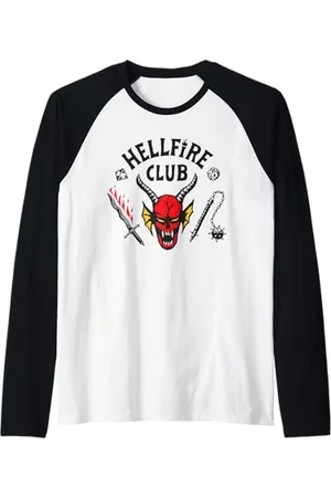 Stranger Things Hellfire Logo Maglia con Maniche Raglan