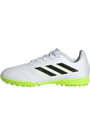 adidas Copa Pure.3 Turf Boots, Scarpe da Calcio, Cloud White/Core Black/Lucid Lemon, 38 2/3 EU