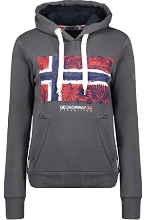 Geographical Norway Gpalm Lady - Felpa da donna con cappuccio e tasche a canguro - Felpa da donna Casual a manica lunga calda ( M Taglia 2)