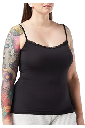Lovable In Viscosa E Scollo In Pizzo Basic Soul, Top Spallina Stretta Donna, , 3