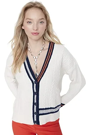 Trendyol Cardigan in Maglia con Scollo a V Standard Donna Maglione, , M