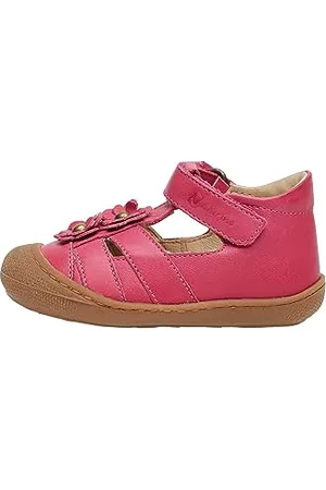 Naturino Maggy, Sandali Semi Chiusi con Fiori Applicati Bimba 0-24, Fuxia, 24 EU