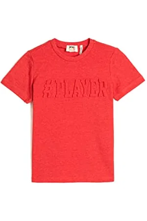 Koton T-Shirt Short Sleeve Crew Neck Embossed Cotton, (400), 7-8 Anni Boys