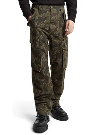 G-Star Uomo R-3N Regular Straight Cargo Pants, (shadow olive island camo D25224-D386-G739), 34W / 30L