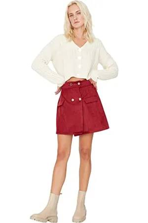 Trendyol Gonna Donna Mini A-Line Stretto in Maglia, , XS