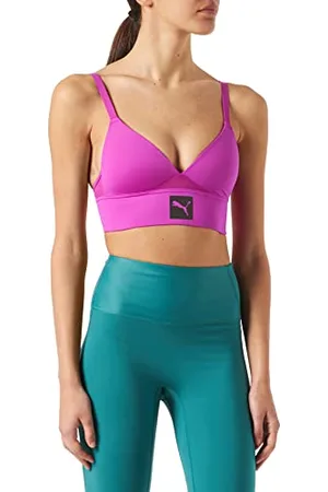 PUMA Padded Longline Bralette Reggiseno Imbottito, Oscurante, Pink Combo, XS Donna