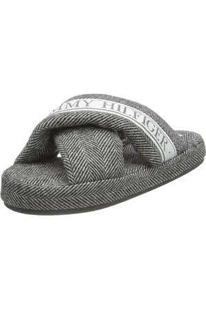 Tommy Hilfiger Home Slipper FW0FW07609, Pantofole Donna, Nero (Herringbone), 38 EU