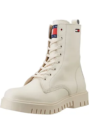 Tommy Hilfiger Lace UP Wmns Boot EN0EN01992, Stivale Basso Donna, Bianco (Ivory), 42 EU