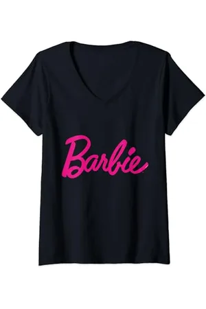 Barbie Logo ufficiale rosa Maglietta con Collo a V