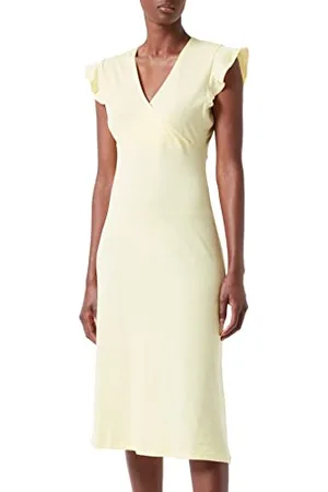 ONLY Onlmay-Abito Midi a Portafoglio S/L Jrs Vestito, Lemon Meringa, S Donna