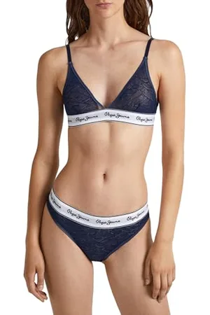 Pepe Jeans MESH BRA A, Reggiseno Donna, (Navy),S