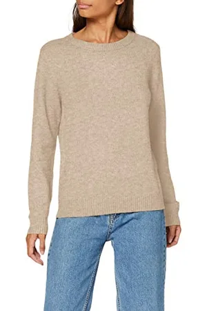 VILA CLOTHES Viril O-Neck L/S Knit Top-Noos Maglione, , S Donna