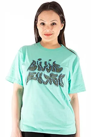 Billie Eilish T Shirt Neon Logo Billie Official Blue, , S Unisex-Adulto
