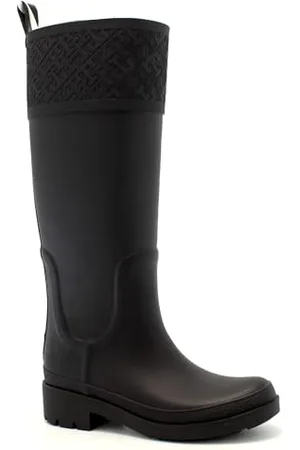 Tommy Hilfiger Donna Stivali in Gomma Rubber Long Boot Impermeabili, (Black), 40