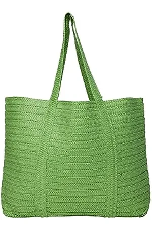 Pieces® Pcloma Straw Shopper, Borsa Donna, Verde-Poison Green, Einheitsgröße