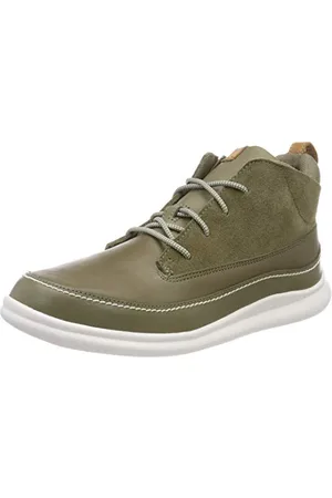 Clarks Cloud Air K, Scarpe Stringate Derby Bambino, Verde (Khaki Leather-), 29.5 EU