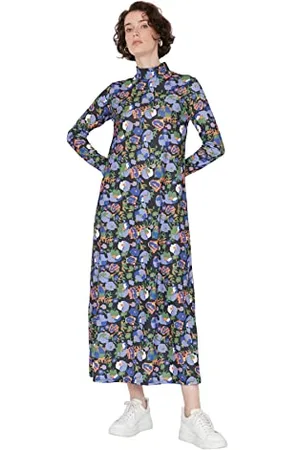 Trendyol Woman Design Midi Shift High Neck Knit Dress Vestito, , L Donna