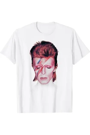 David Bowie Maglietta Unisex - Adulti, T-shirt Bianca, Manica con Doppia Cucitura, Taglia S